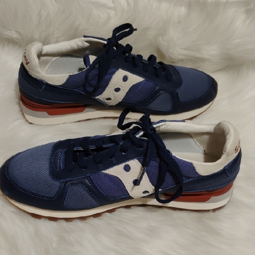 SALE! Saucony Shadow Men's Blue/White Sneakers Sz.8 Hardly Worn #204 CRATE - Picture 11 of 16